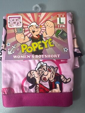 Popeye Women's Boyshorts graphic character novelty Cartoon Print nostalgic lg